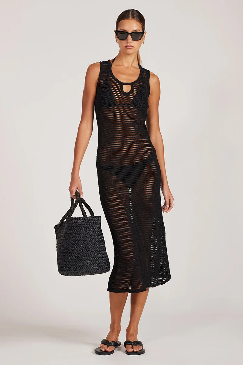 mesh keyhole dress Mesh Keyhole Coverup Dress Black / M