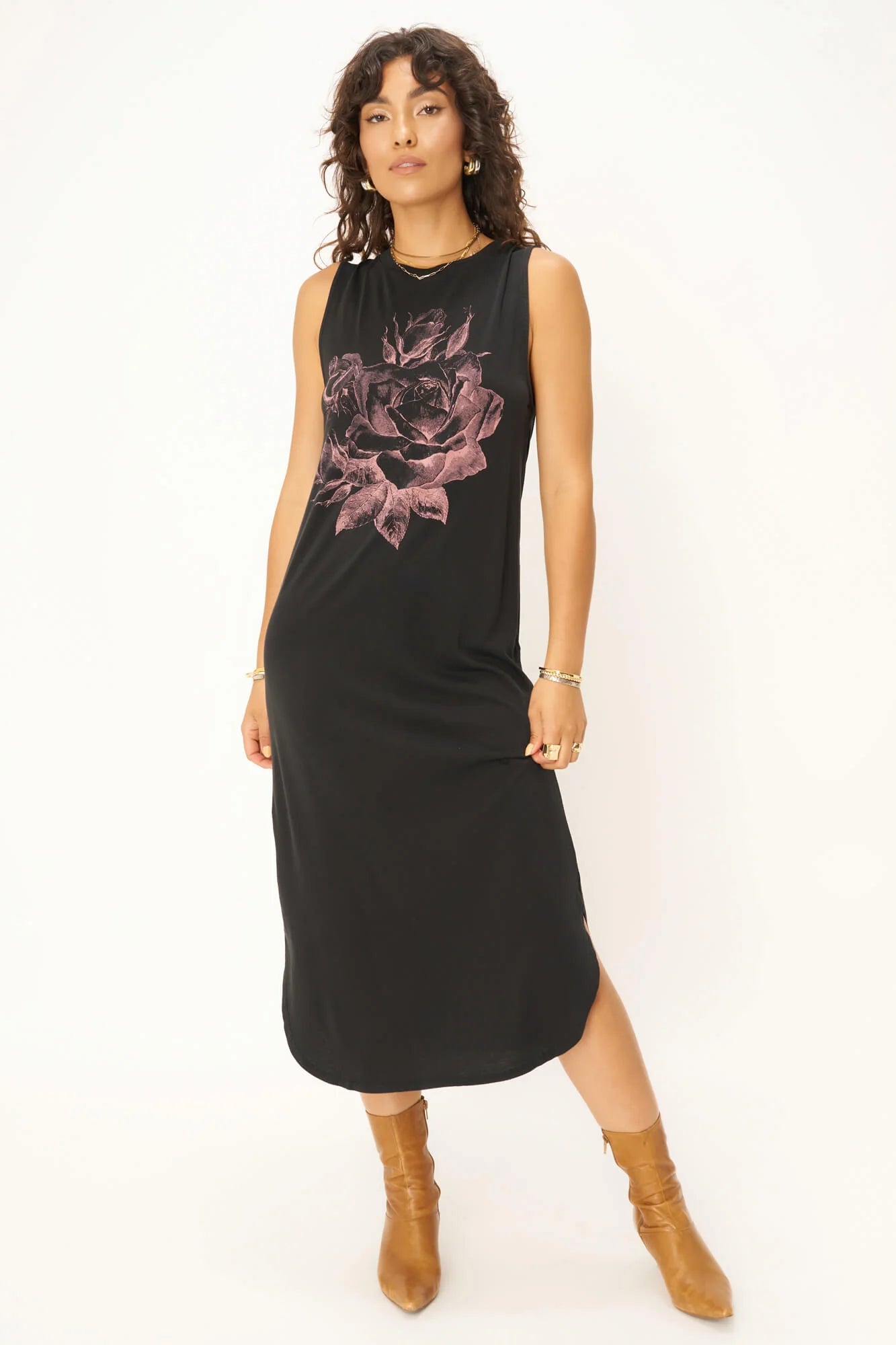 Roses Tank Dress Clothesline Clothing Co.