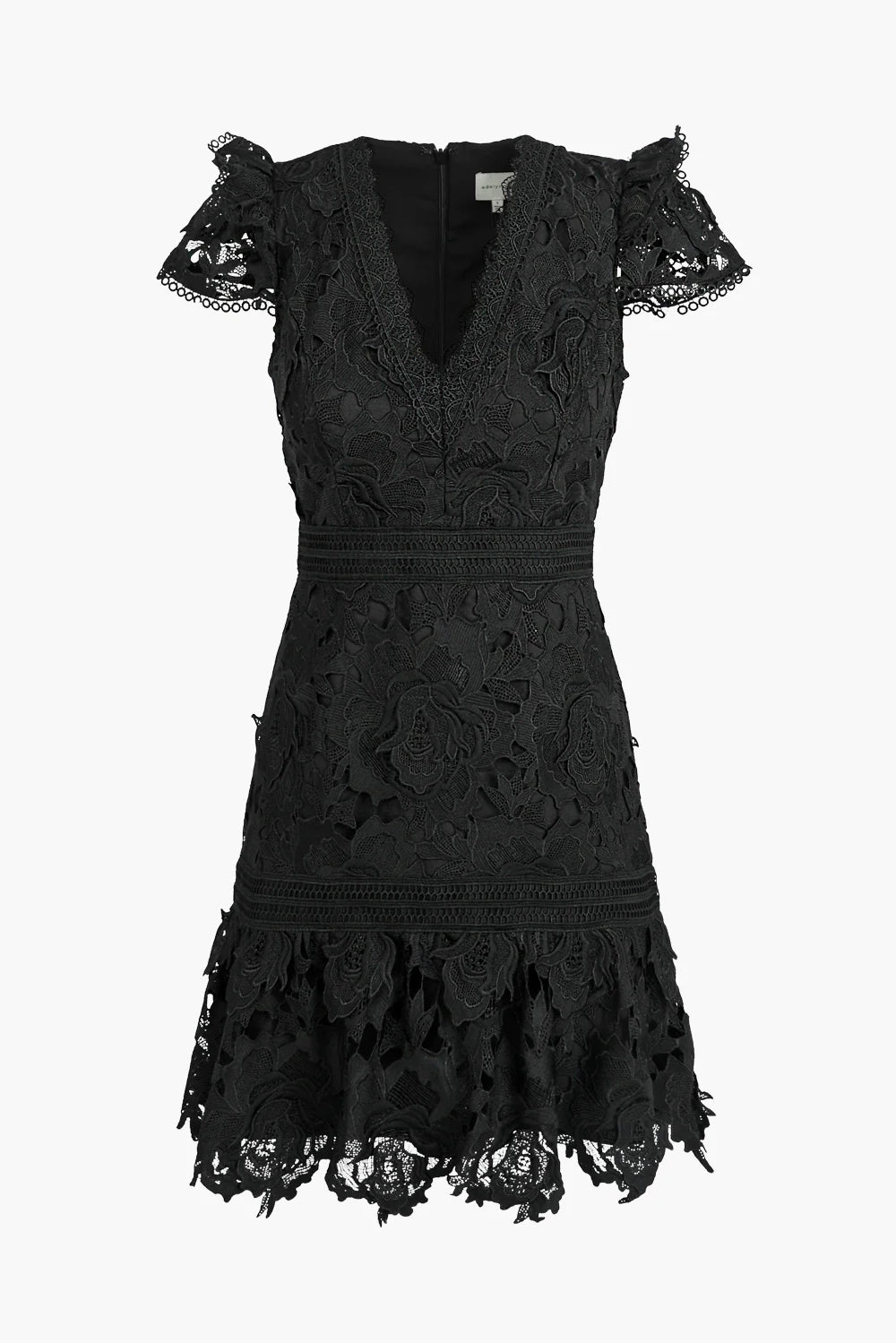 Sunny Drop Waist 3D Lace Mini Dress - M / Black Sunny Drop Waist 3D Lace Mini Dress - M / Black