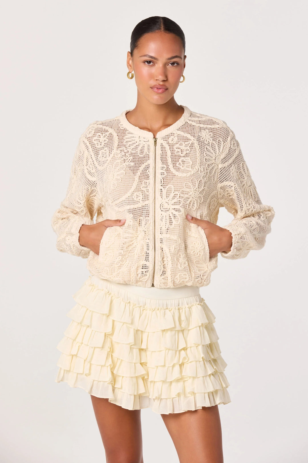 Aeva Crochet Zip Jacket