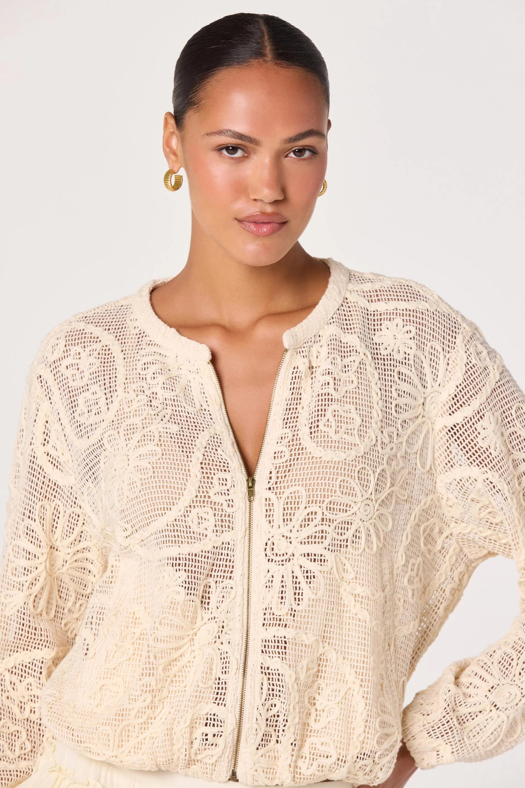Aeva Crochet Zip Jacket
