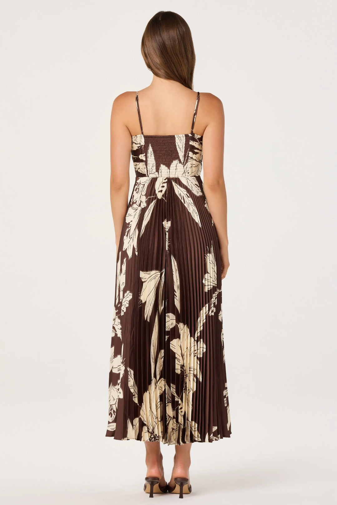 Clea Pleated Satin Dress