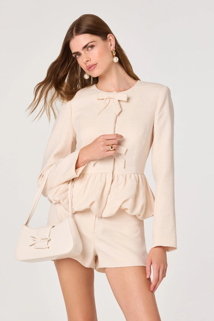 Nicolle Peplum Bow Jacket