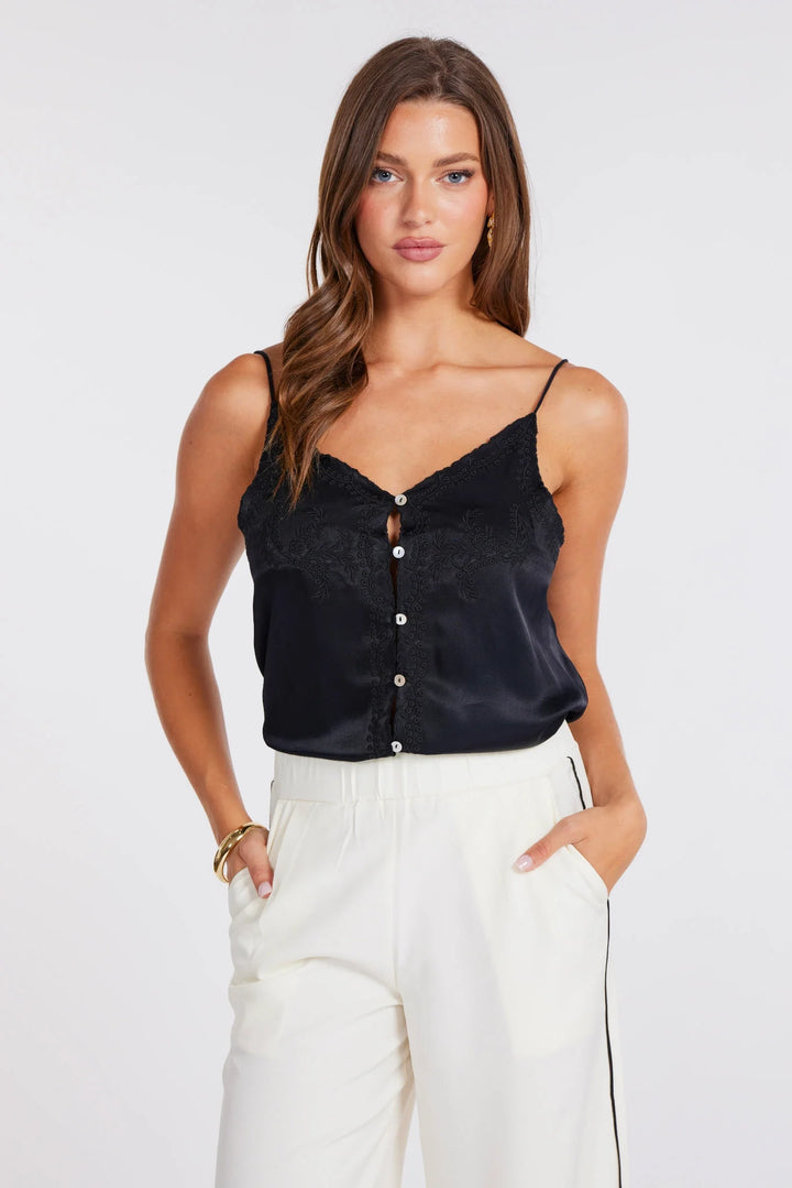 Anya Button Front Embellished Cami