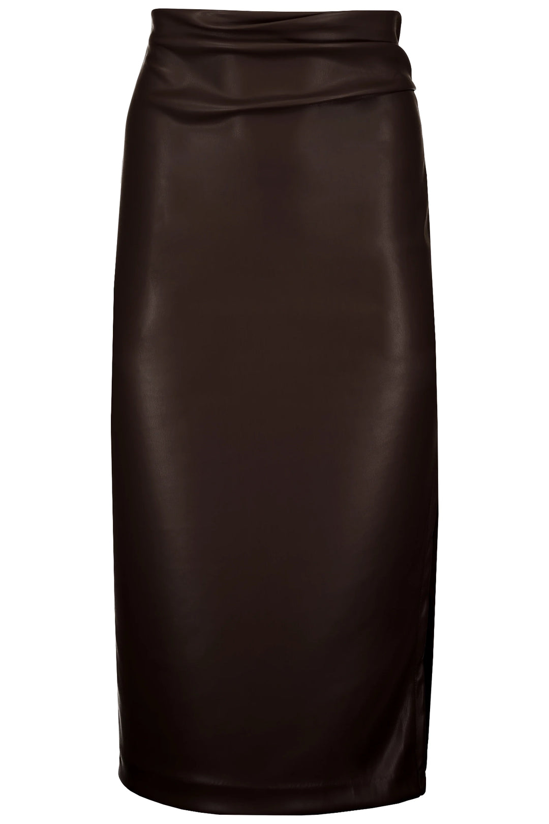 Colette Ruched Faux Leather Skirt