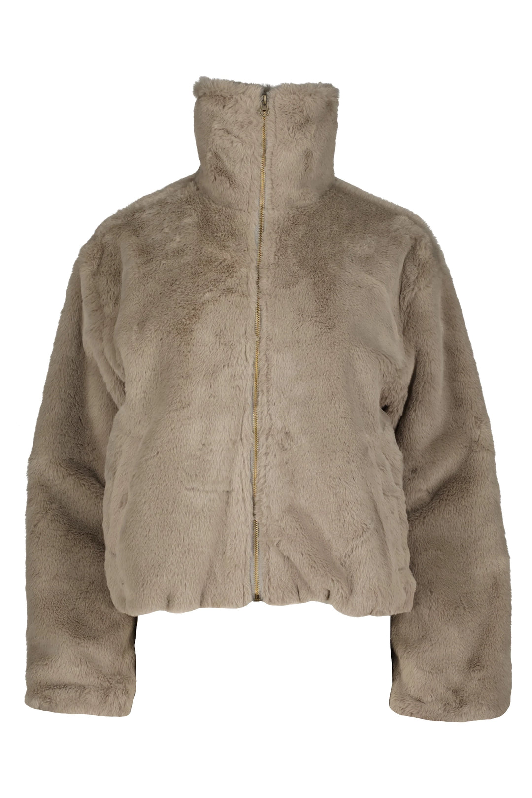 Faux Fur Funnel Neck Bomber