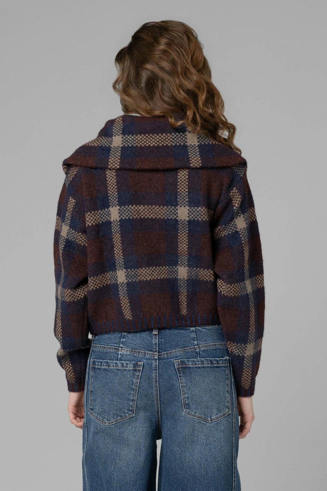 Plaid Knit Jacket