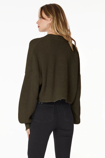 Distressed Polo Sweater