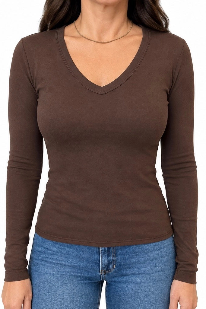 Seamed V Neck Tee