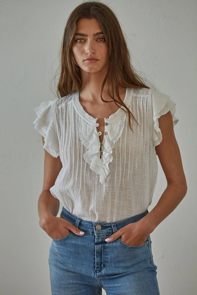 Ruffle Voile Top