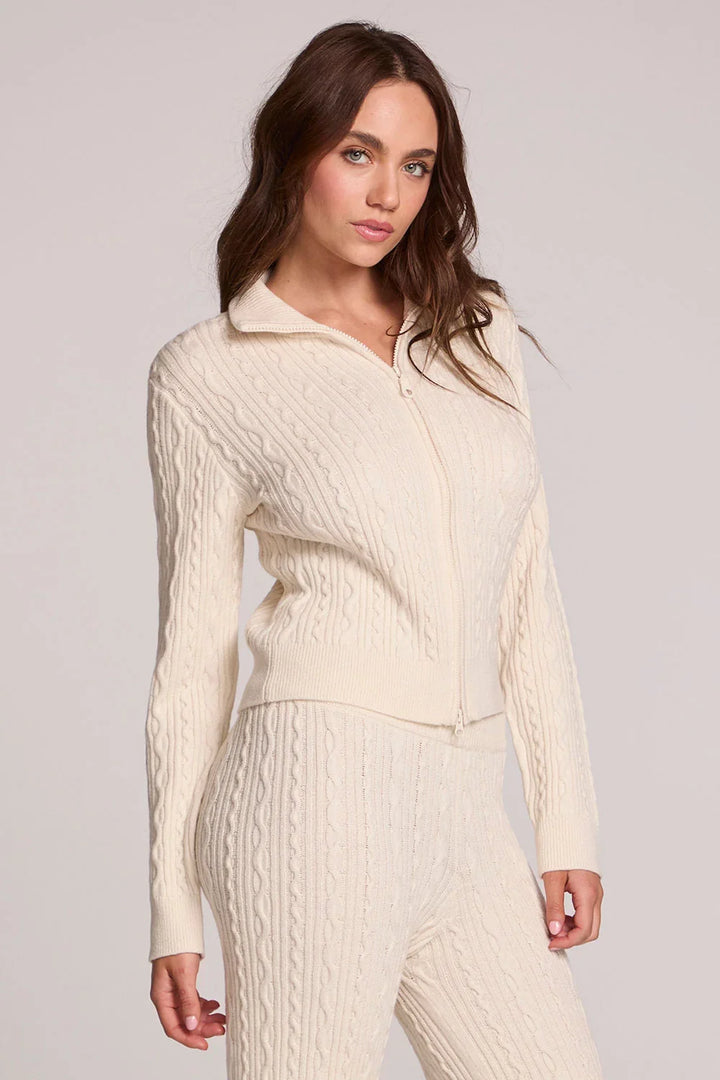 Beatrix Zip Cable Cardigan Sweater