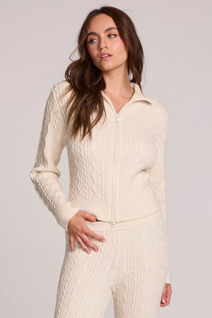 Beatrix Zip Cable Cardigan Sweater