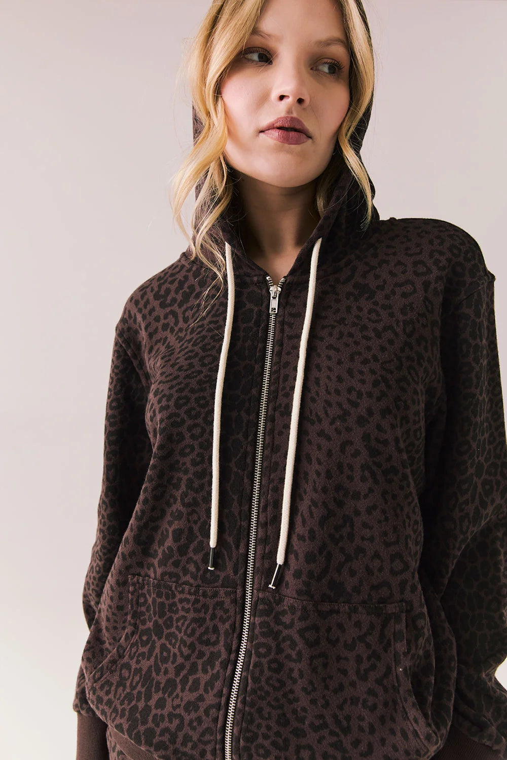 Louna Leopard Zip Up Sweatshirt