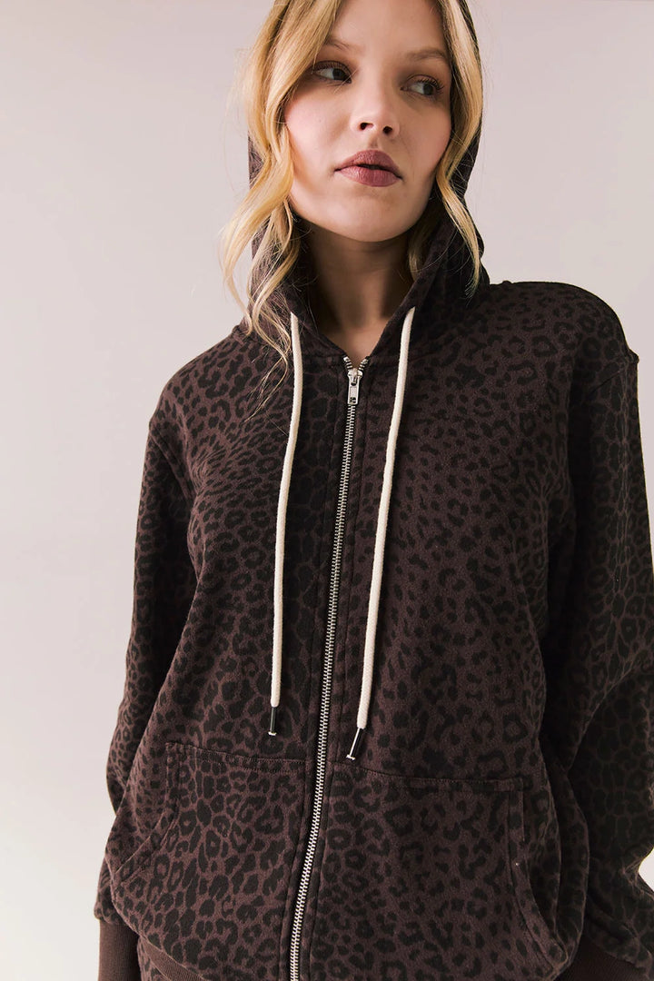 Louna Leopard Zip Up Sweatshirt