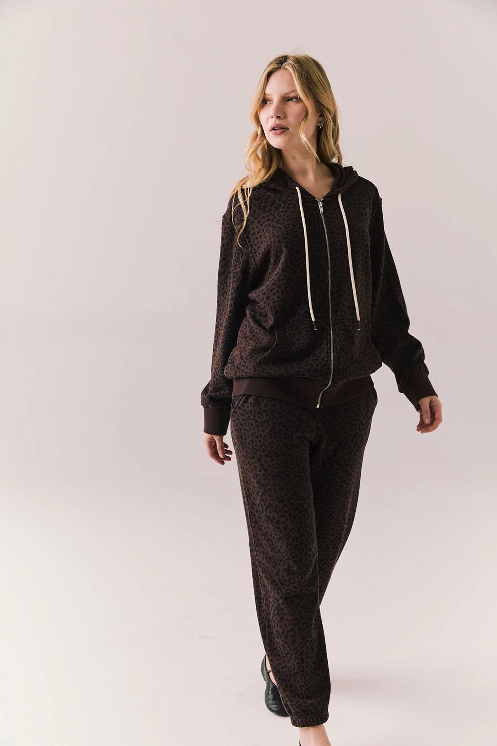 Louna Leopard Zip Up Sweatshirt