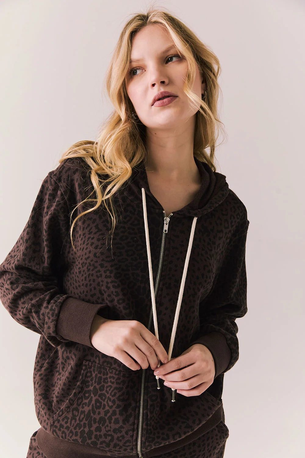 Louna Leopard Zip Up Sweatshirt