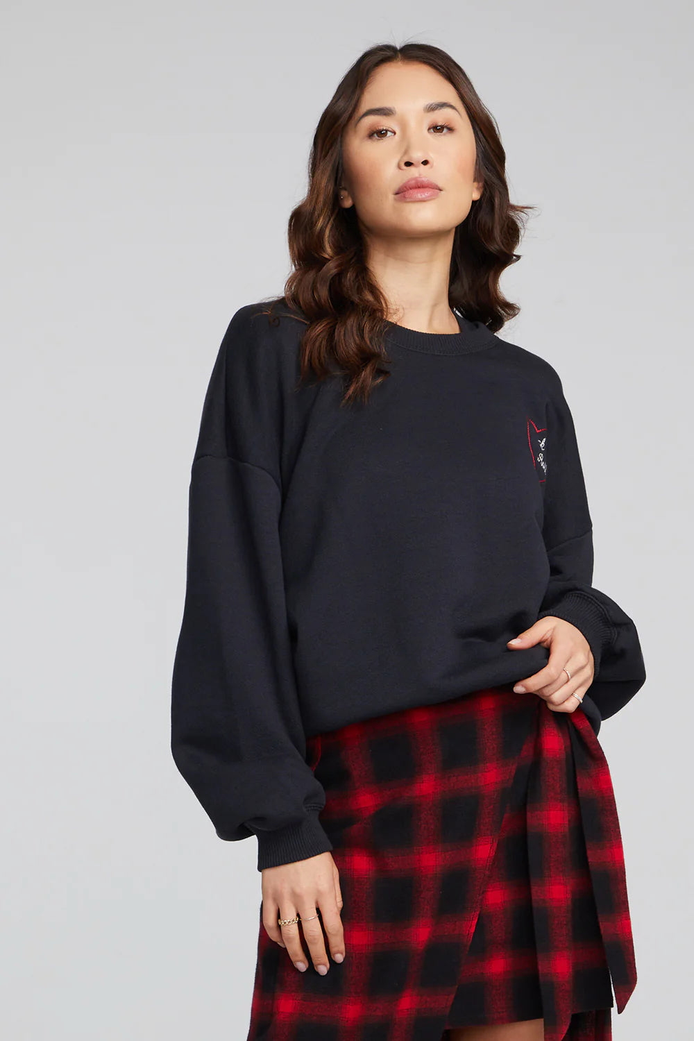 Rock & Roll Embroidered Heart Sweatshirt