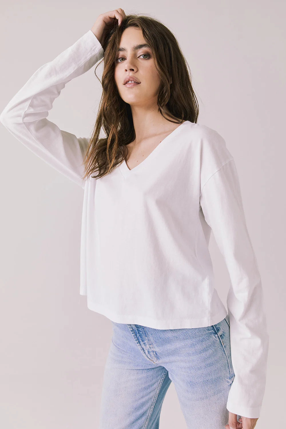 Long Sleeve V Neck Tee