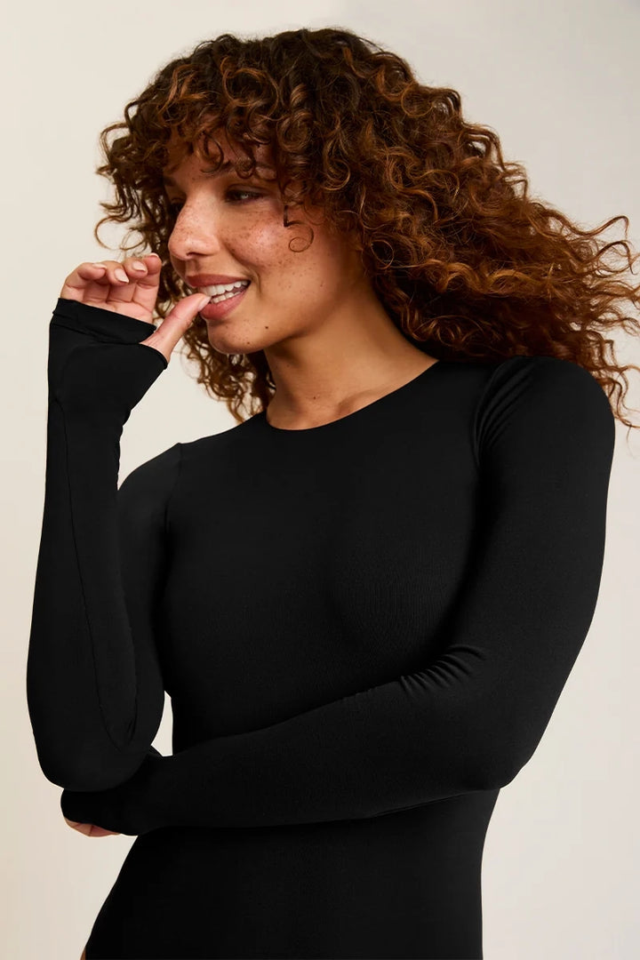 Ballet Crewneck Bodysuit with Thumbholes
