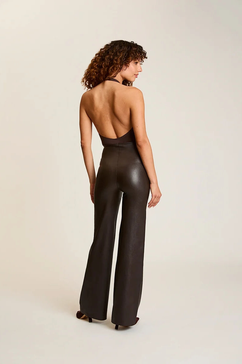 Faux Leather Wide Leg Pant