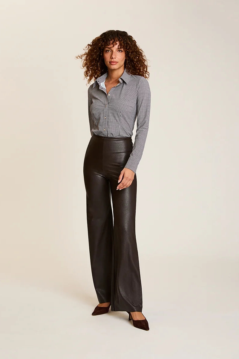 Faux Leather Wide Leg Pant