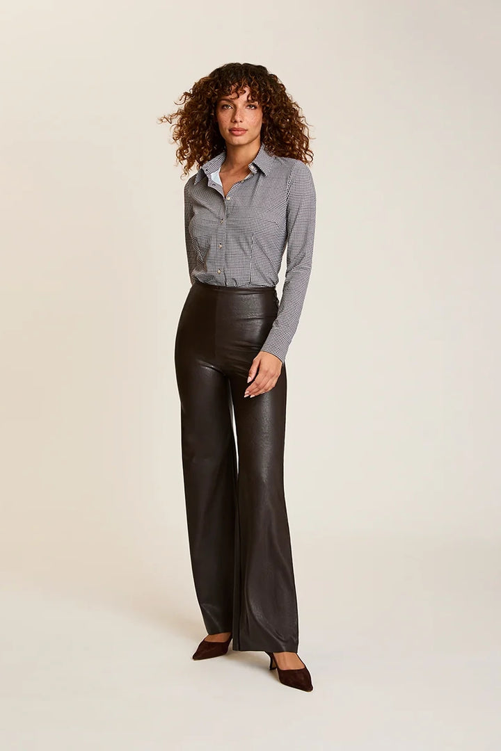 Faux Leather Wide Leg Pant