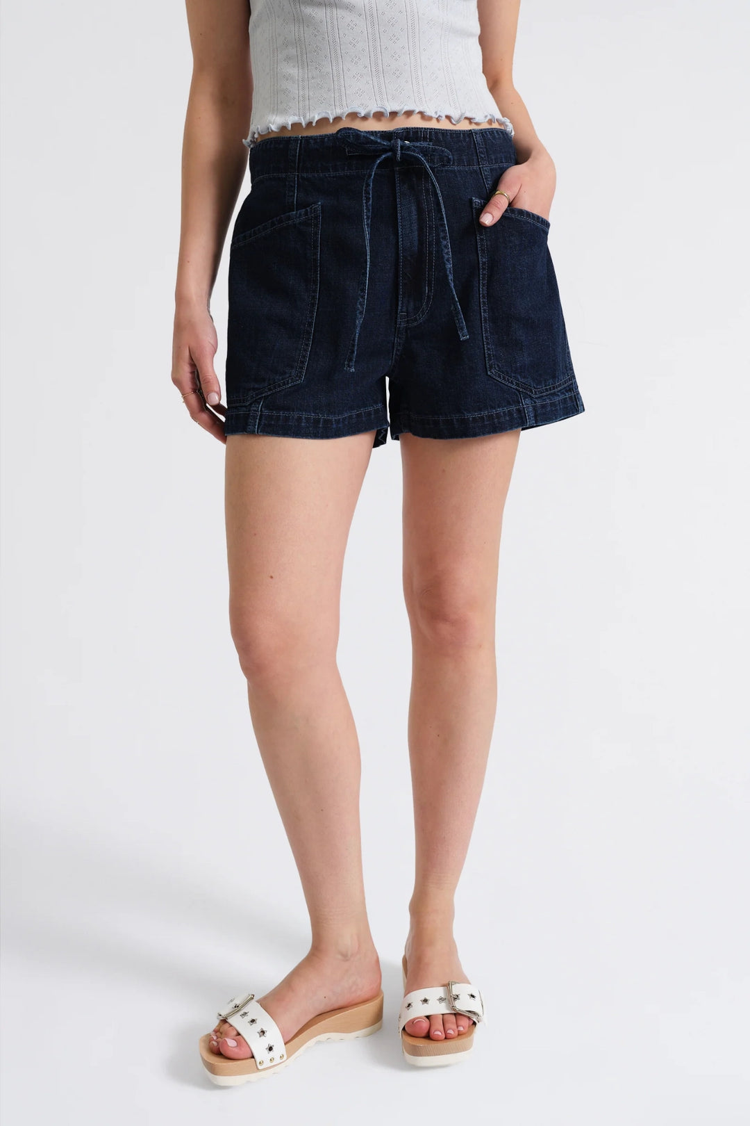 Catalina Drawstring Denim Short