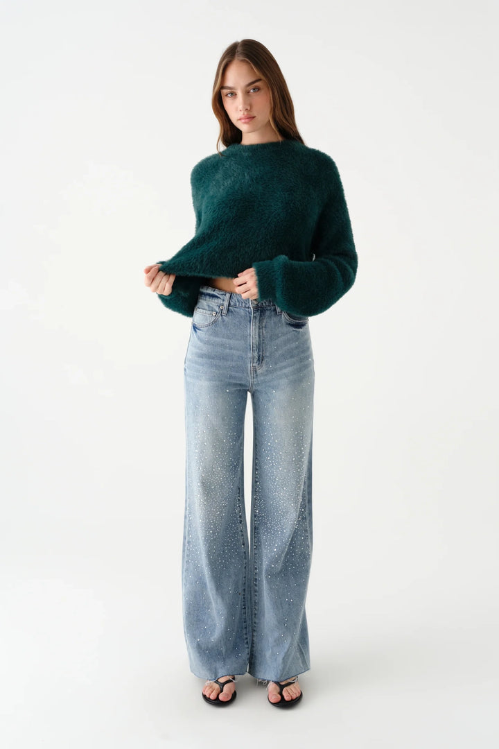 Far Out Studded Wide Leg Jean