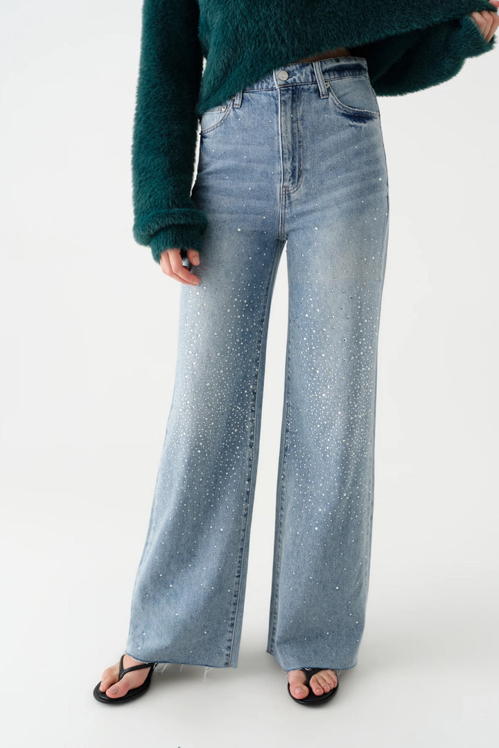 Far Out Studded Wide Leg Jean