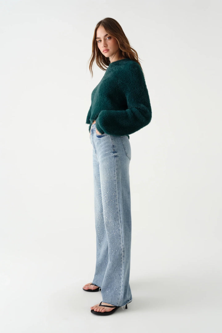 Far Out Studded Wide Leg Jean