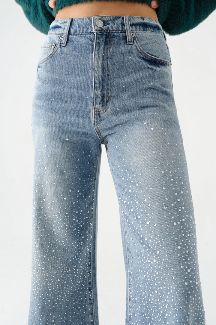Far Out Studded Wide Leg Jean