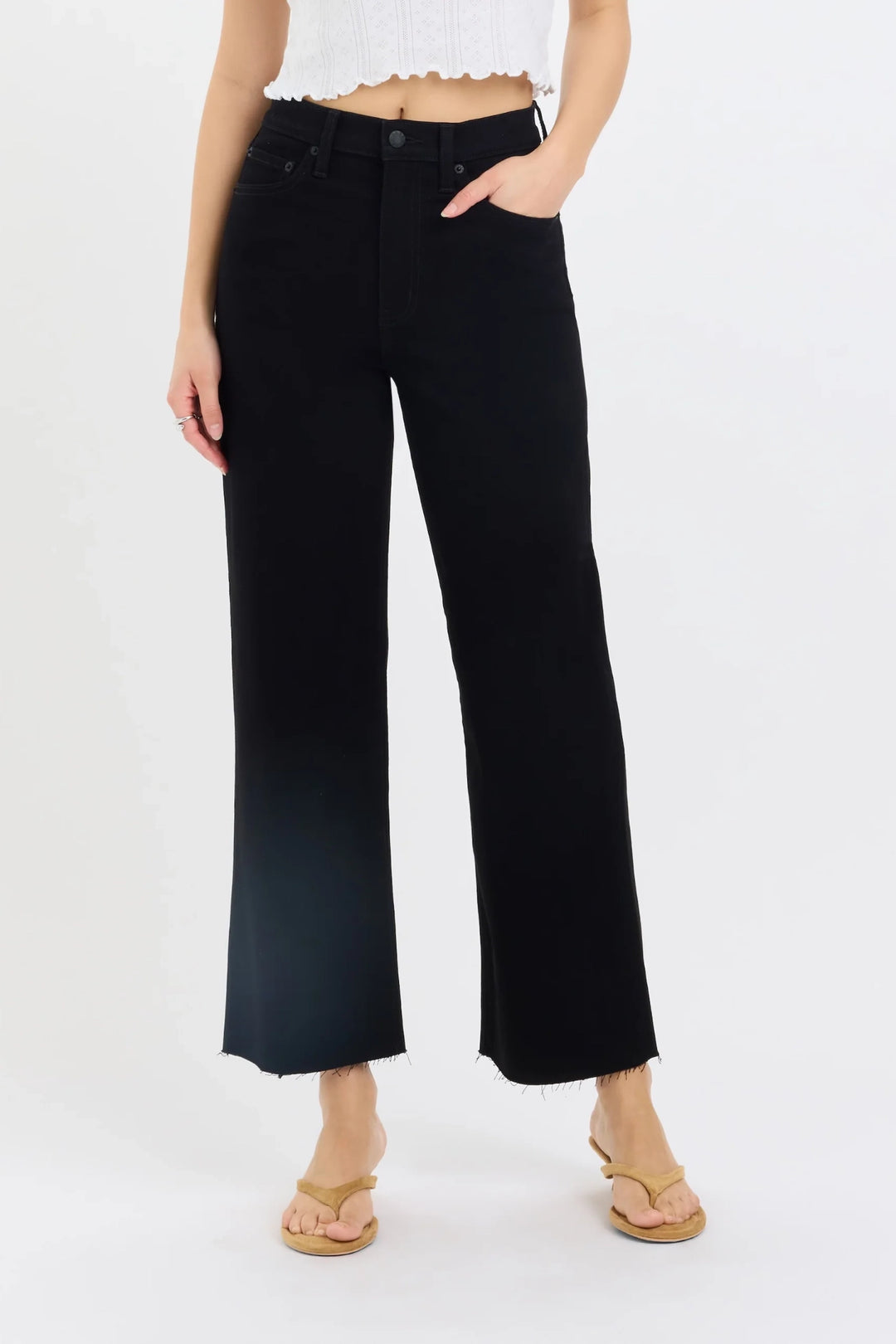 Pleaser High Rise Wide Ankle Jean