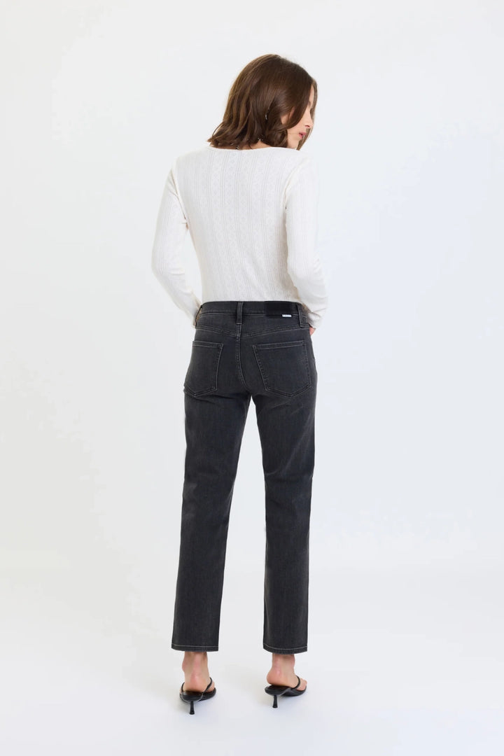 Rebel Ankle Mid Rise Straight Jean