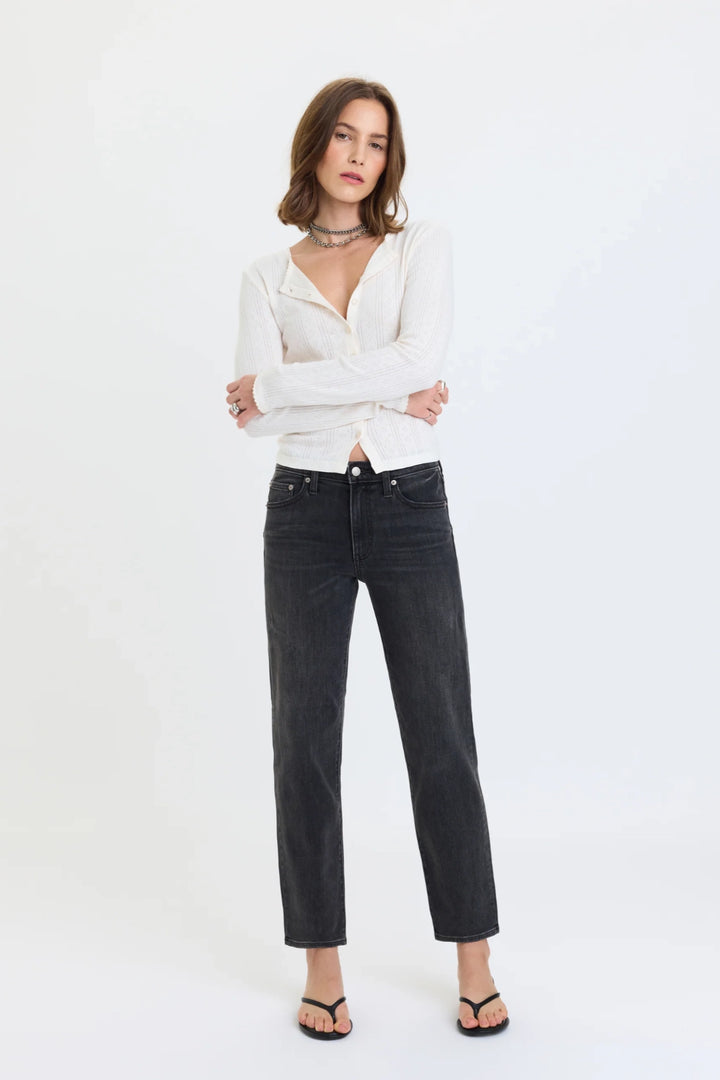 Rebel Ankle Mid Rise Straight Jean