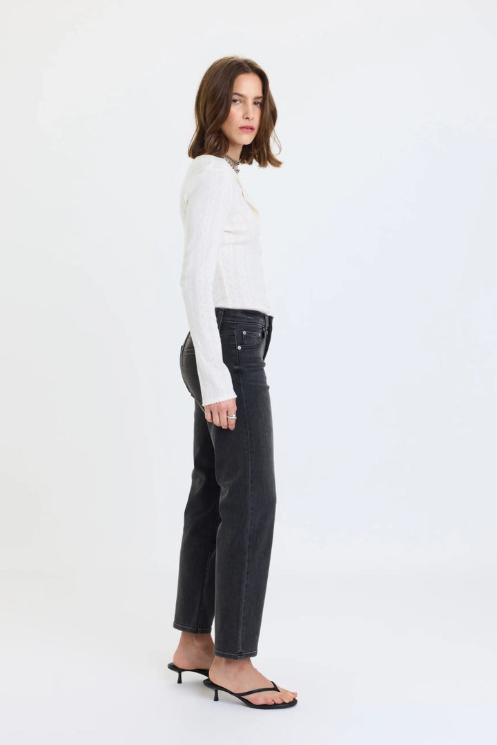 Rebel Ankle Mid Rise Straight Jean