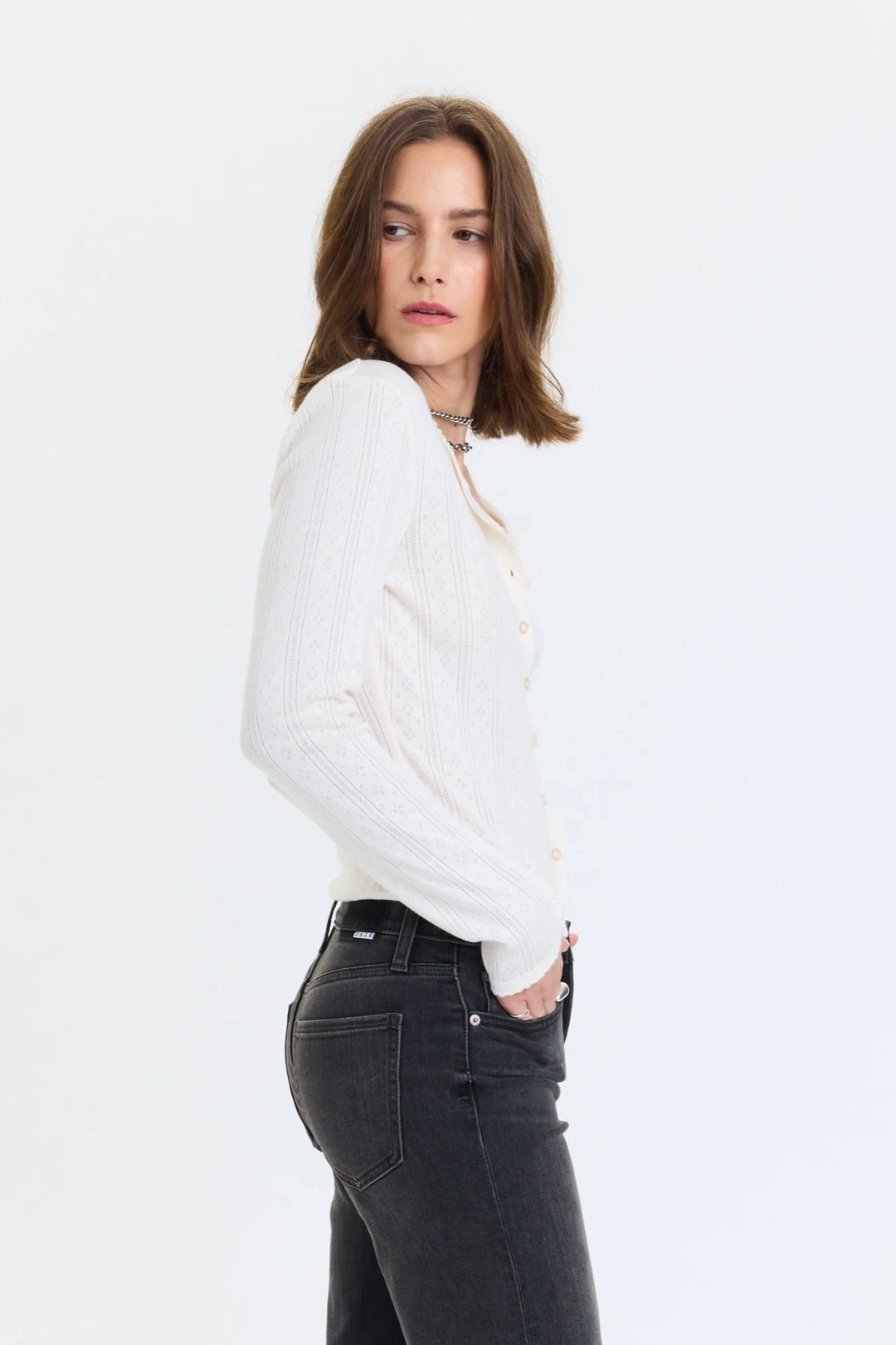 Stargazer Pointelle Cardigan Top