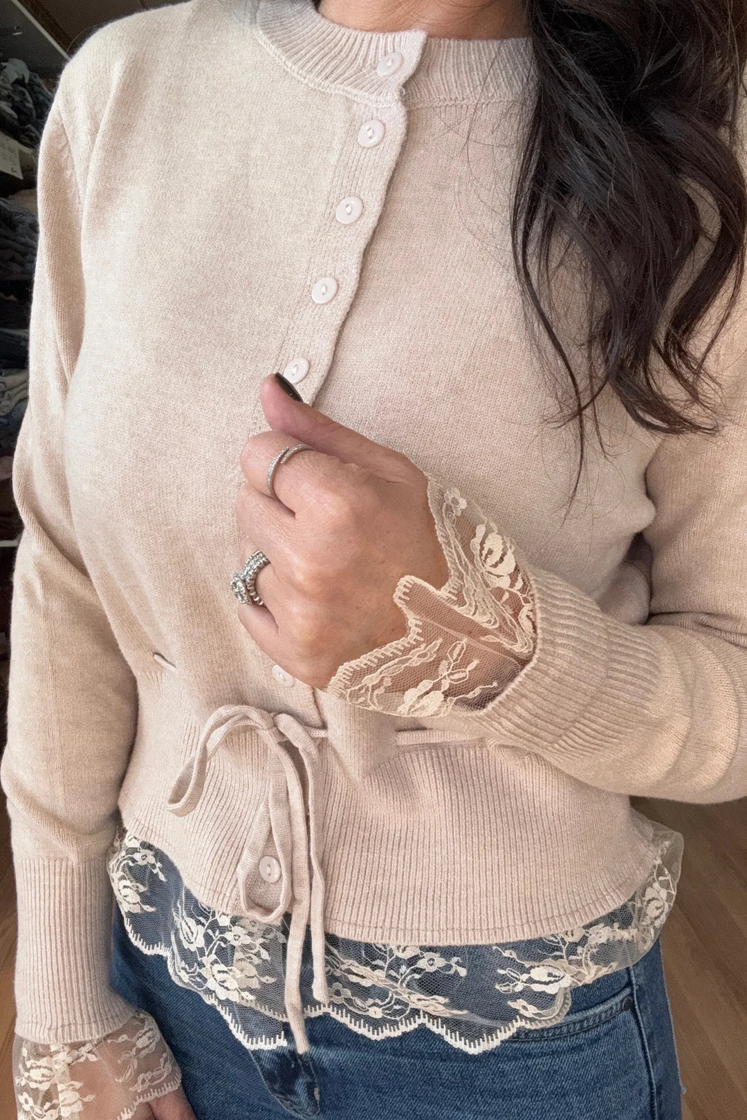 Lace Trim Sweater