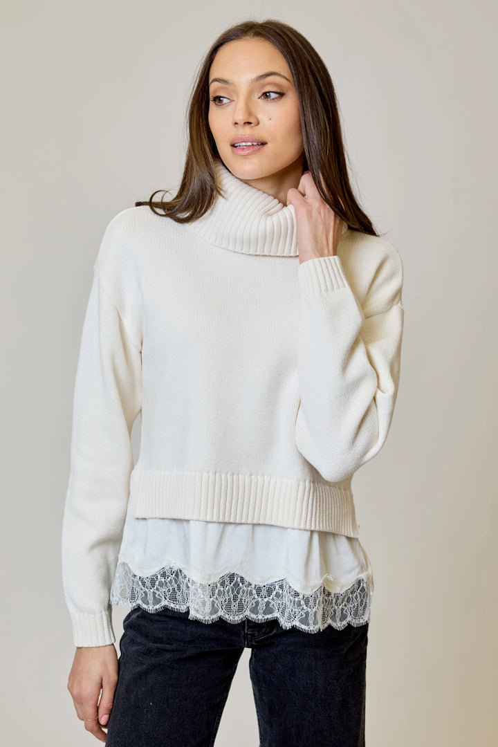 Cowl Neck 2fer Sweater