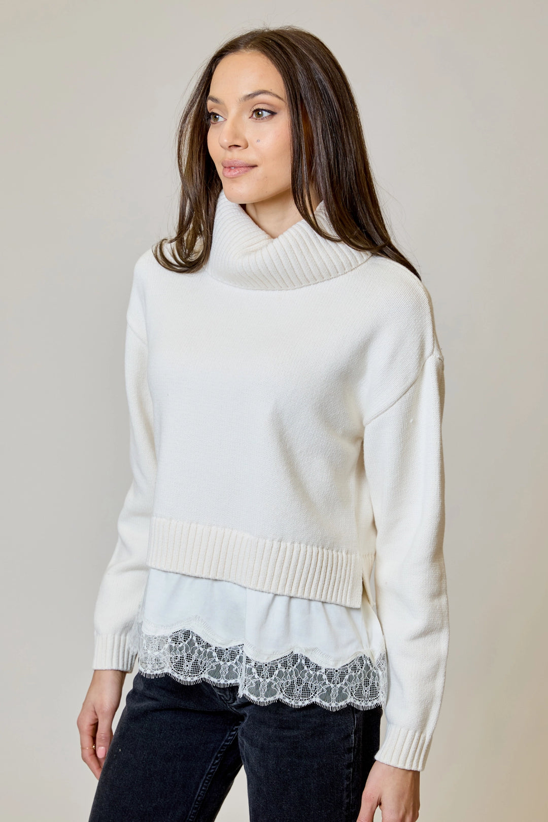 Cowl Neck 2fer Sweater