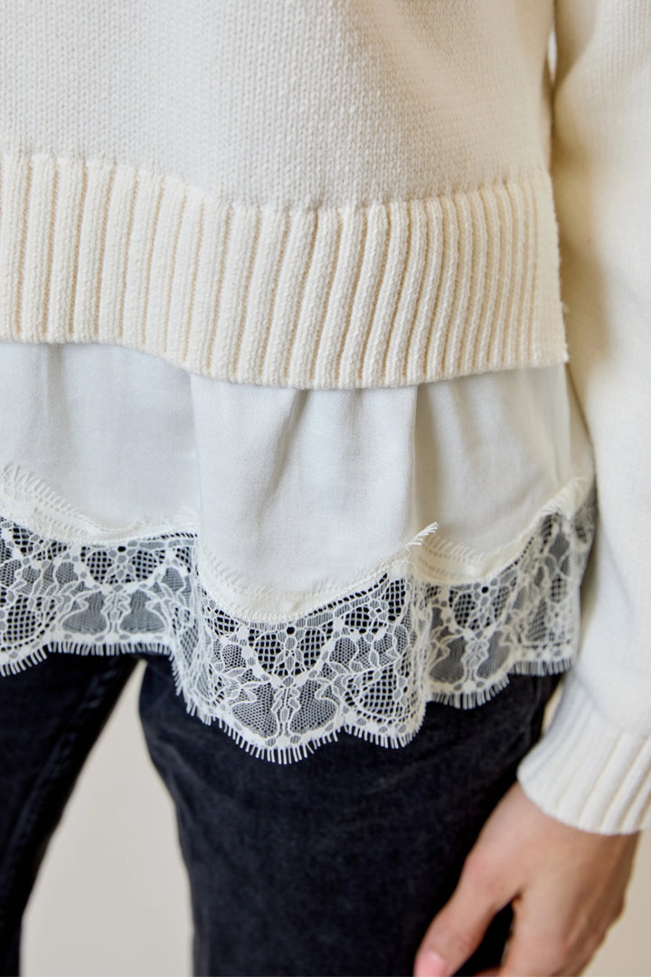 Cowl Neck 2fer Sweater