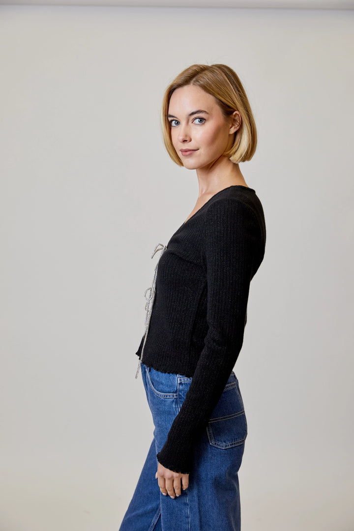 Crystal Bow Cardigan