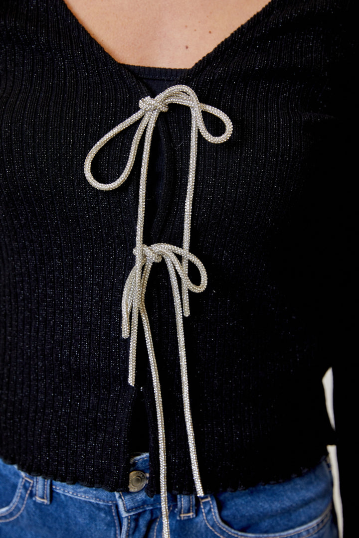 Crystal Bow Cardigan