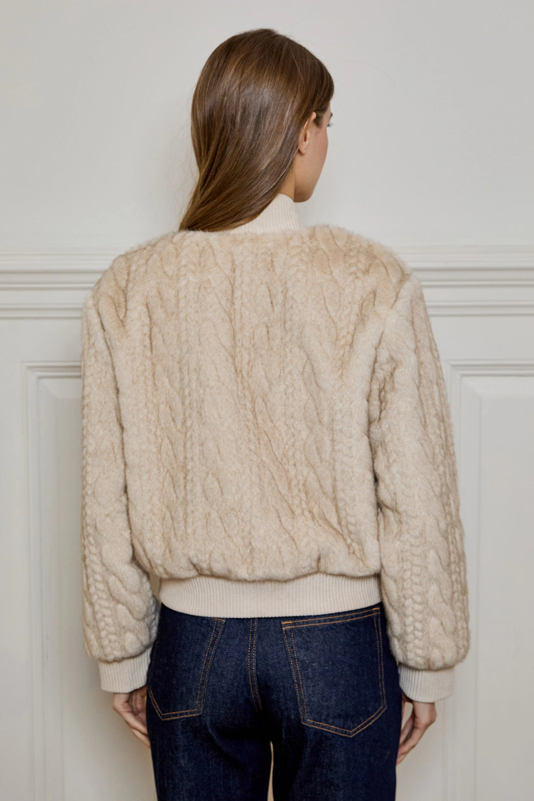 Debbie Cable Faux Fur Jacket