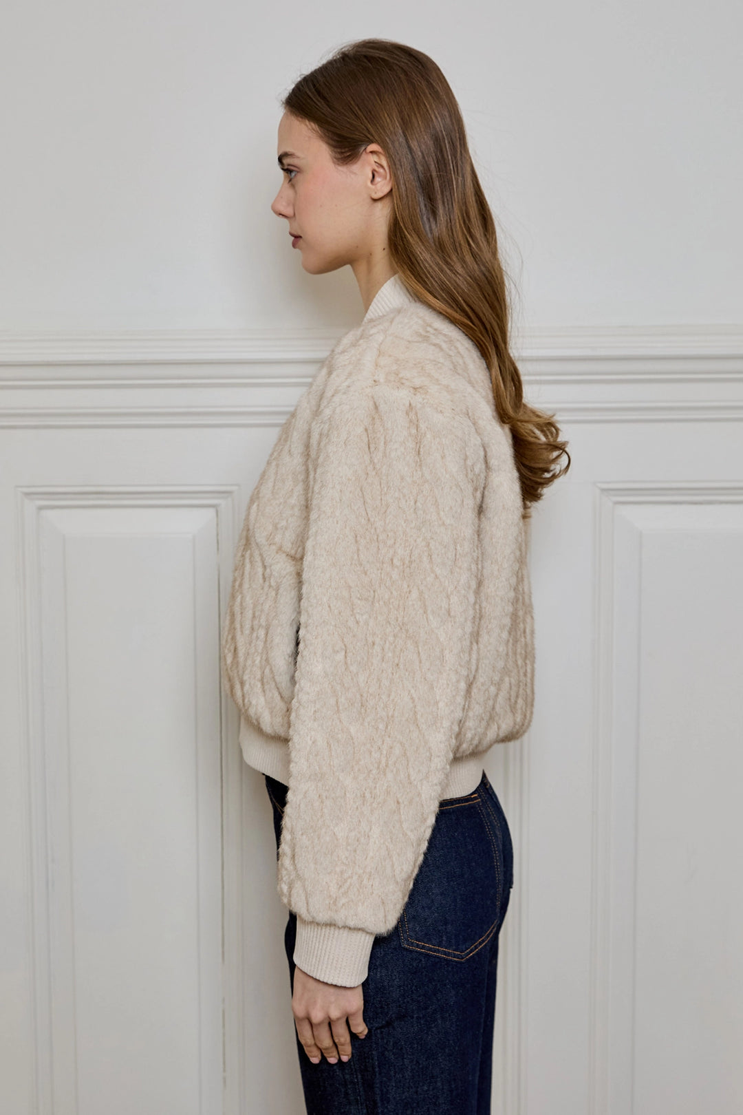 Debbie Cable Faux Fur Jacket