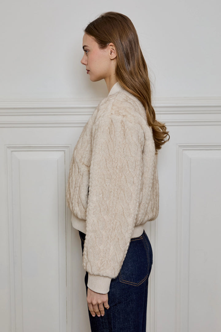 Debbie Cable Faux Fur Jacket