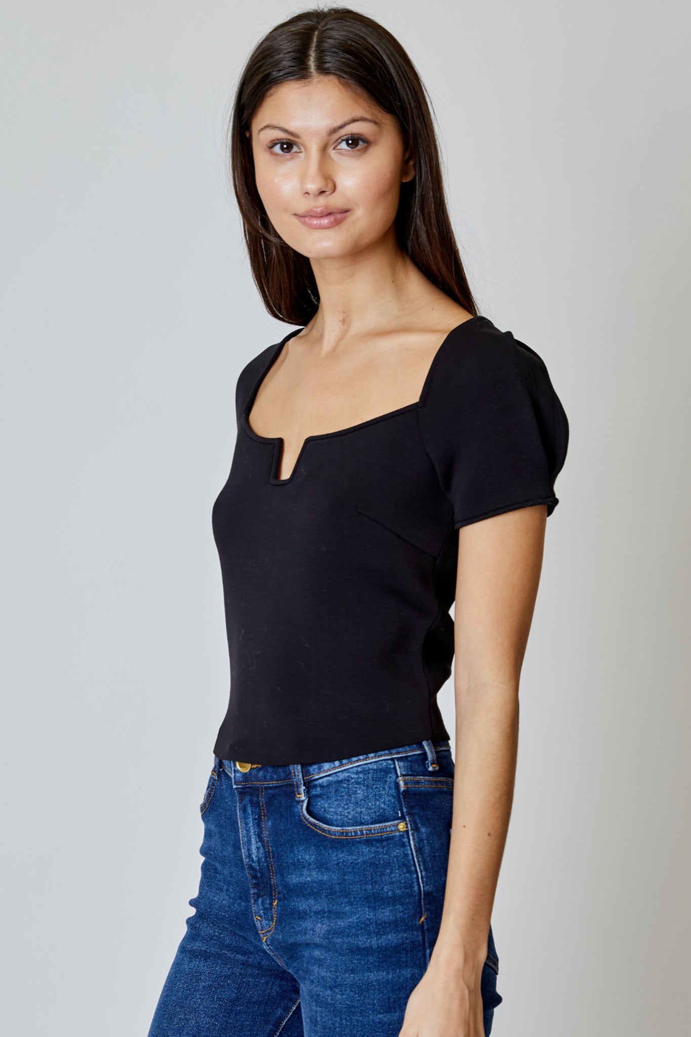 Notched Neck Top