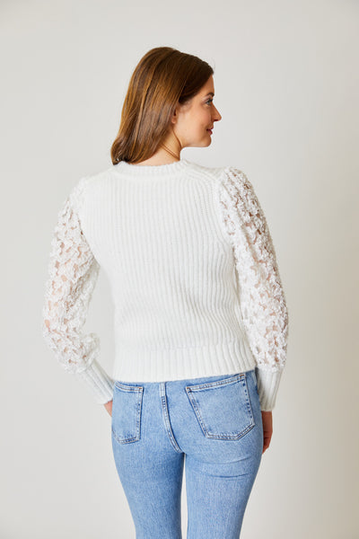 Mix Media Sleeve Sweater