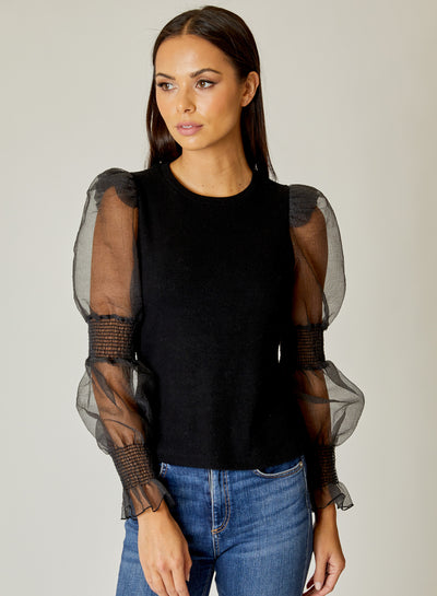 Organza Sleeve Top