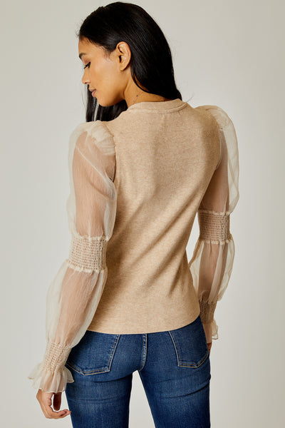 Organza Sleeve Top