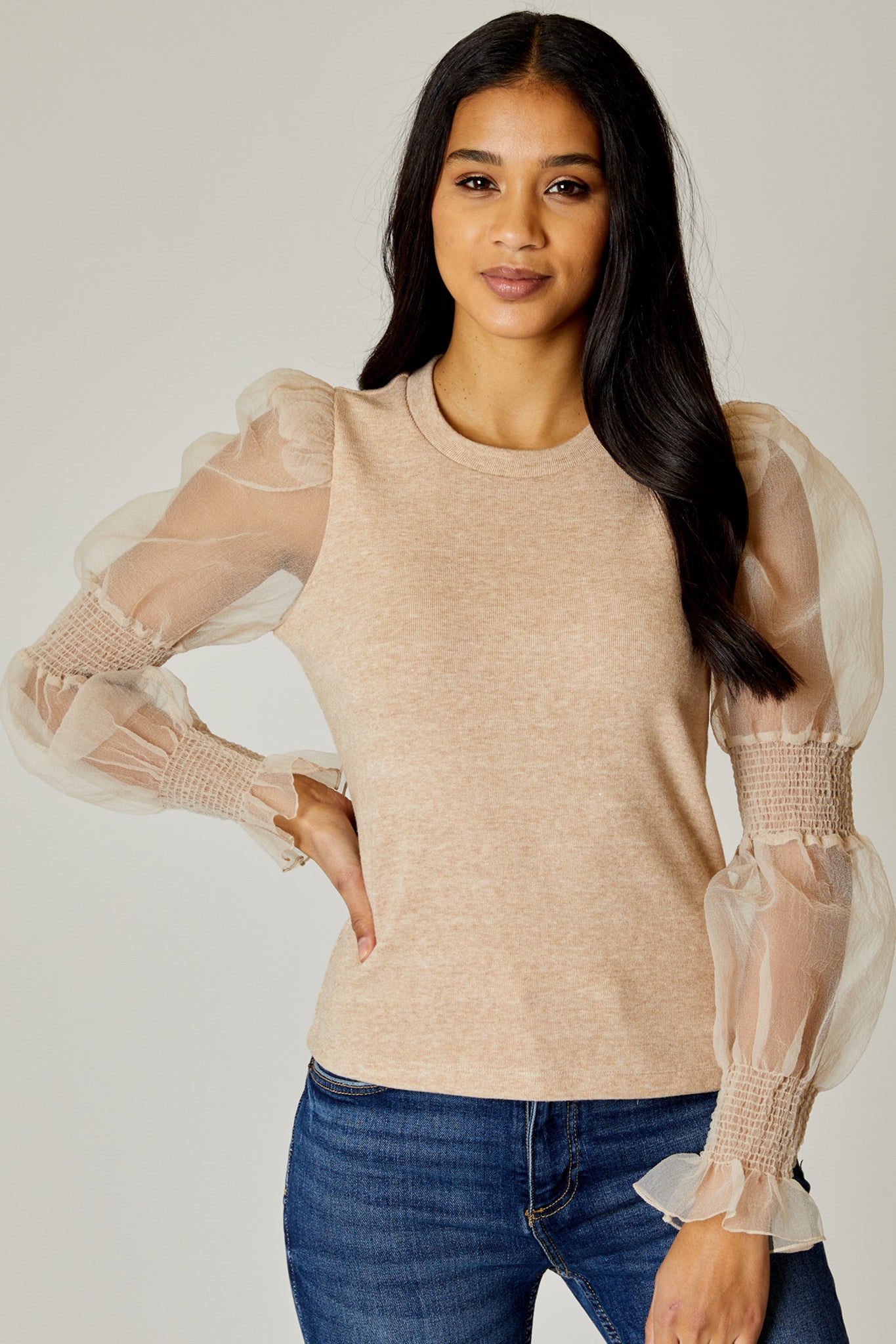 Organza Sleeve Top